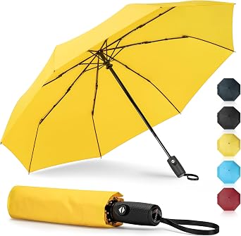 ZOMAKE Travel Umbrella Windproof 42/45 Inch, Small Umbrella Compact Portable Collapsible for Rain, Automatic Folding Lightweight Packable Paraguas for Women Men