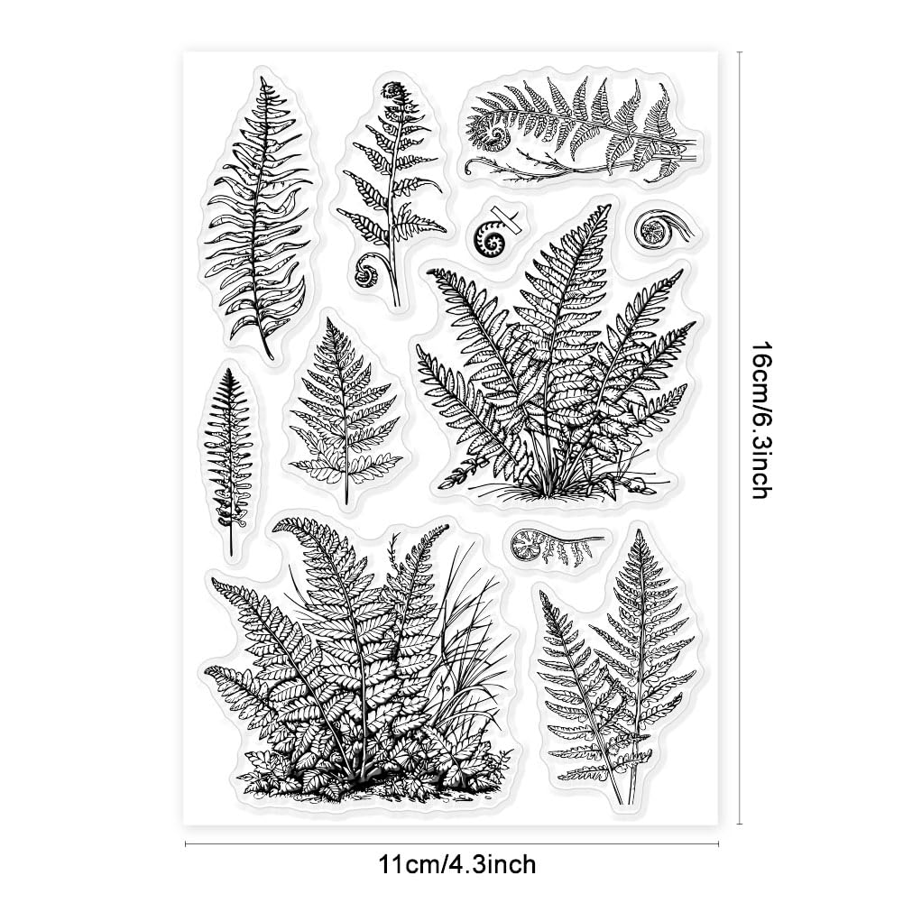 GLOBLELAND Trasparenti Timbri in Silicone a Forma di Foglia 11x16 cm per Biglietti Fai da te Scrapbooking