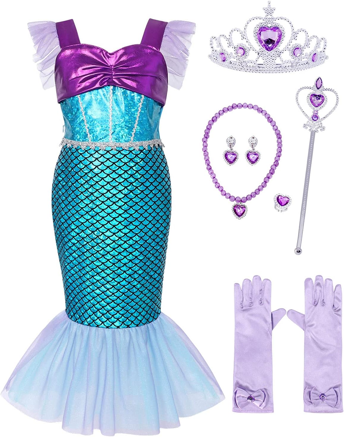 Sequin Mermaid Costume for Girls main image 0