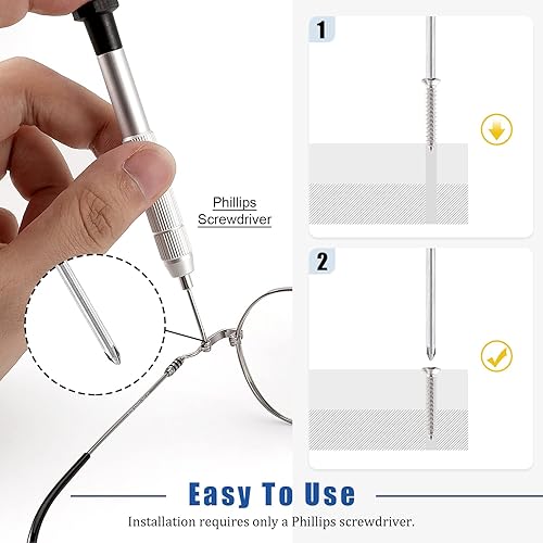 Miniatura 6 de Glarks Juego surtido de 2200 tornillos de cabeza cruzada planos autorroscantes de 0.197 in, 0.236 in, 0.315 in, 0.394 in, 0.472 in, 0.630 in,