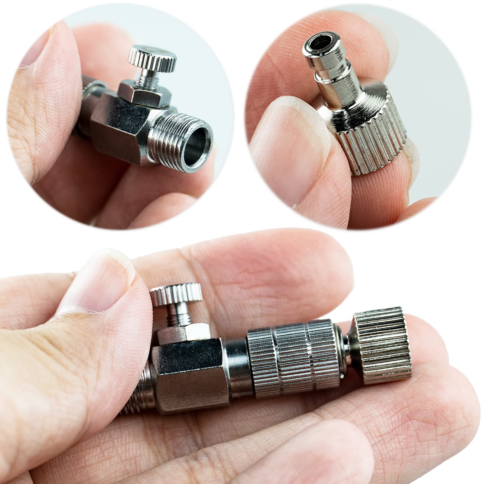 5 PCS Airbrush Quick Release Coupling Disconnect Adapter Kit, Airbrush Compressor,Includes a 1/8 Female and 4 1/8 Males - Image 3