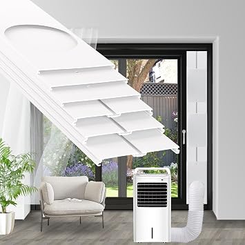 Portable Air Conditioner Sliding Door Vent Kit, 2024 New Upgrade Portable Air Conditioner Window Kit for Sliding Door, Max length 90inches, Ac Vent Kit for Exhaust Hose with 5.9"/15cm Diameter