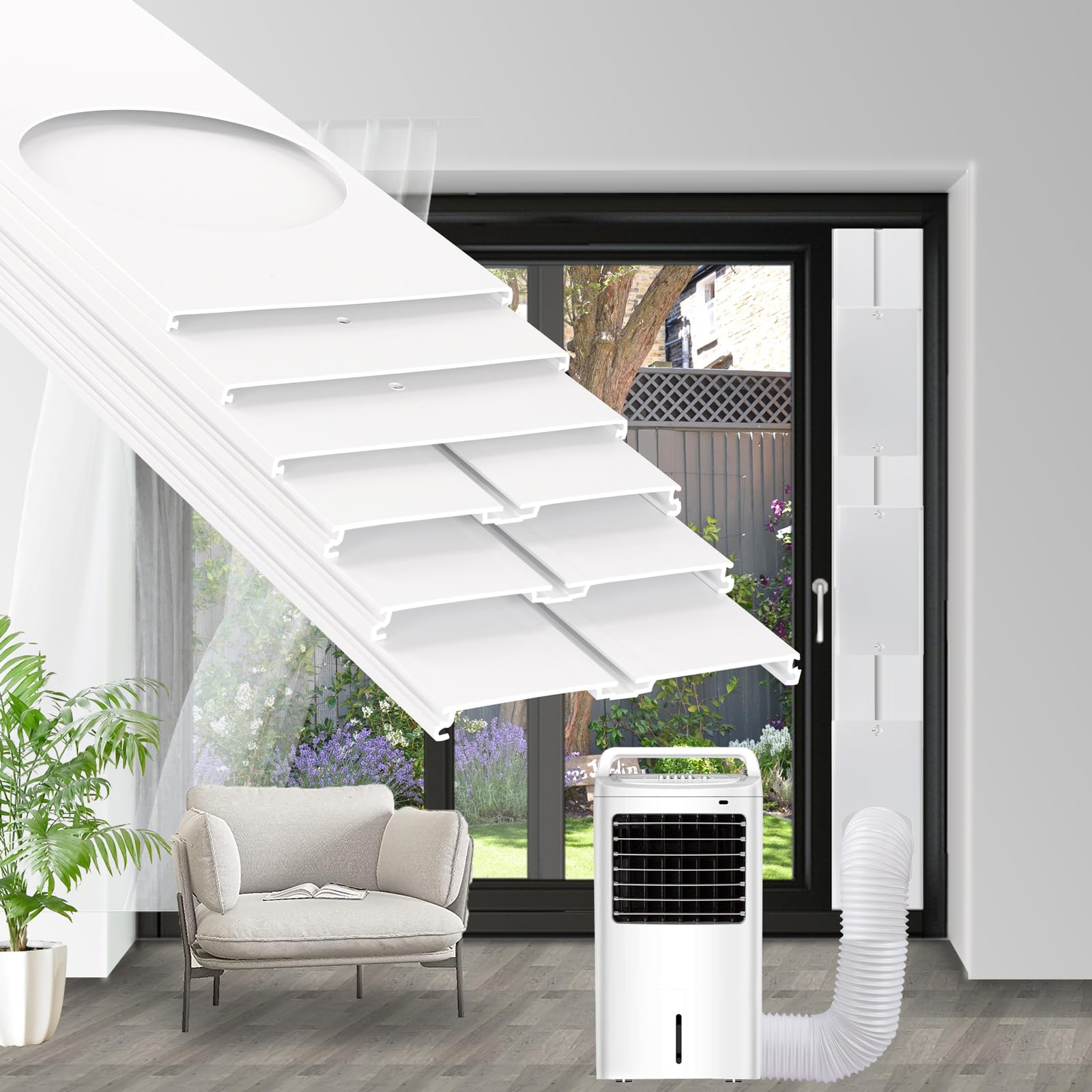 Photo 1 of NWESTUN Portable Air Conditioner Sliding Door Vent Kit (5.9" Hose)