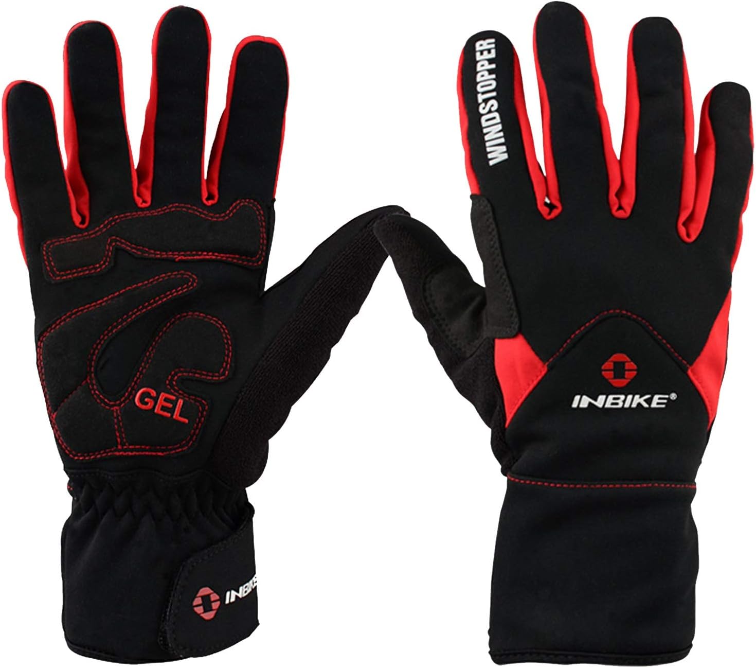 Gloves Winter Gloves Touch Screen Running Gloves Anti-Slip Sports Gloves Windproof Cycling Gloves Unisex Thermal Gloves (Color : Red, Size : L)