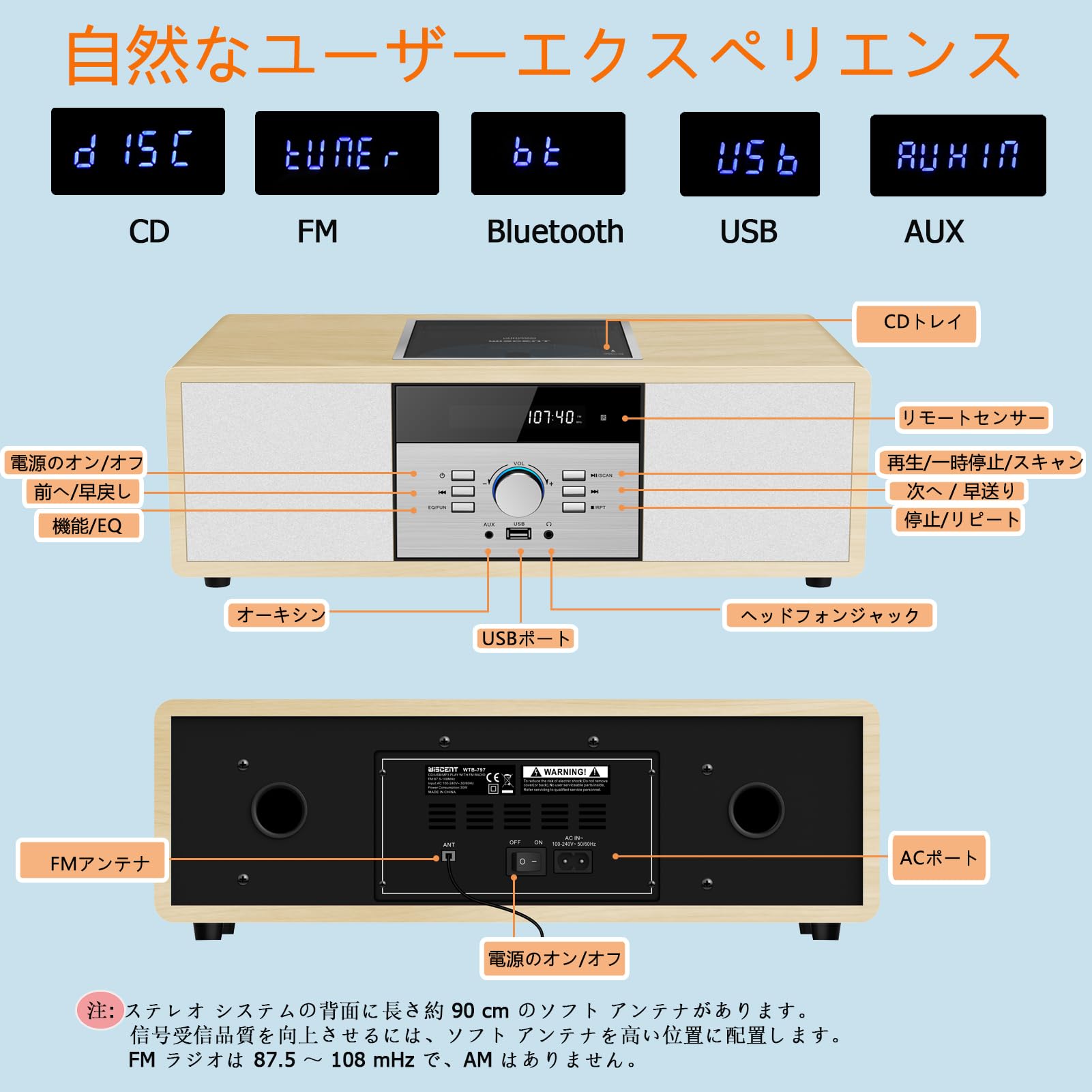 Amazon.co.jp: ミニコンポ・セットコンポ CDプレーヤー レトロ