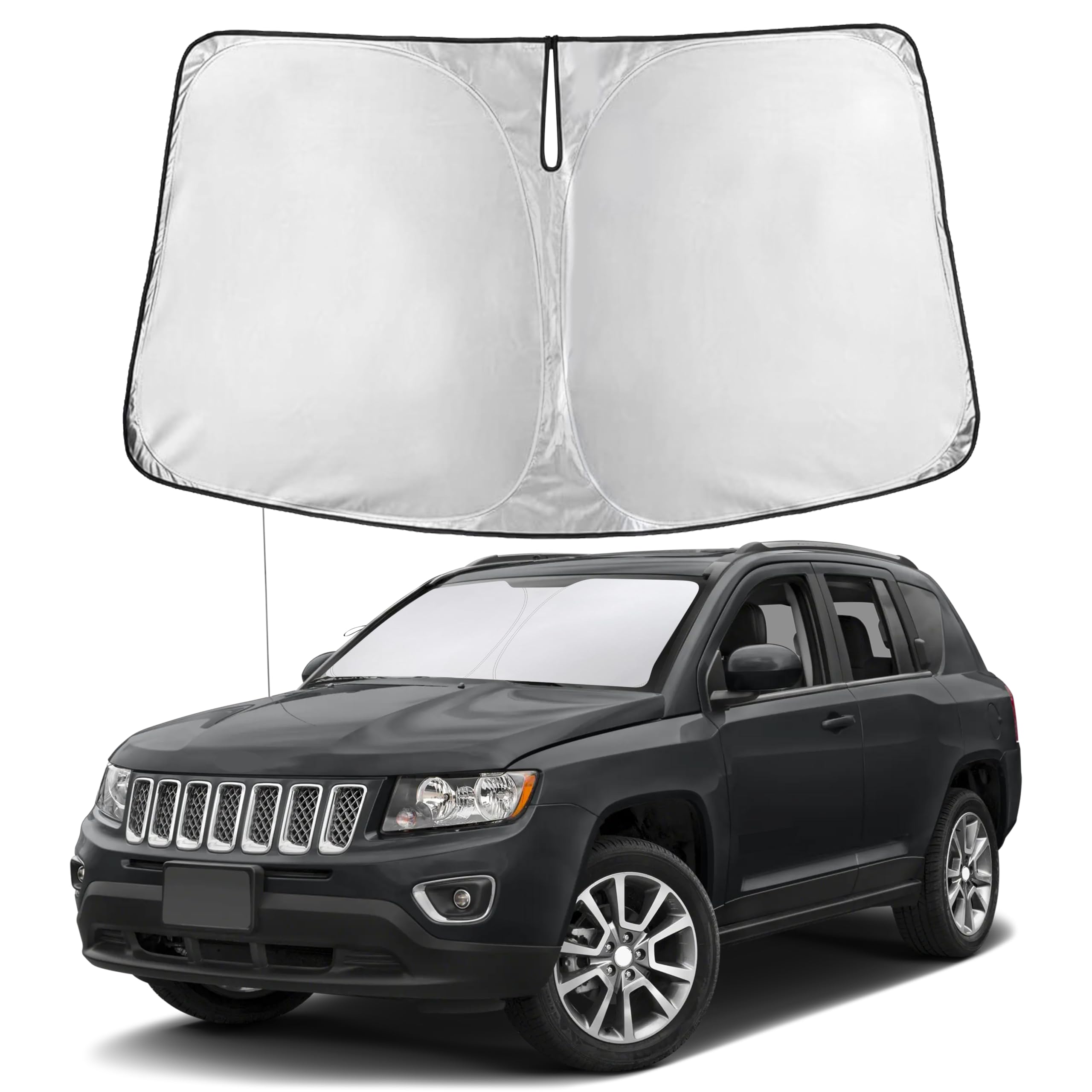 EcoNour Windshield Sunshade Compatible for Jeep Compass 2007-2014 2015 2016