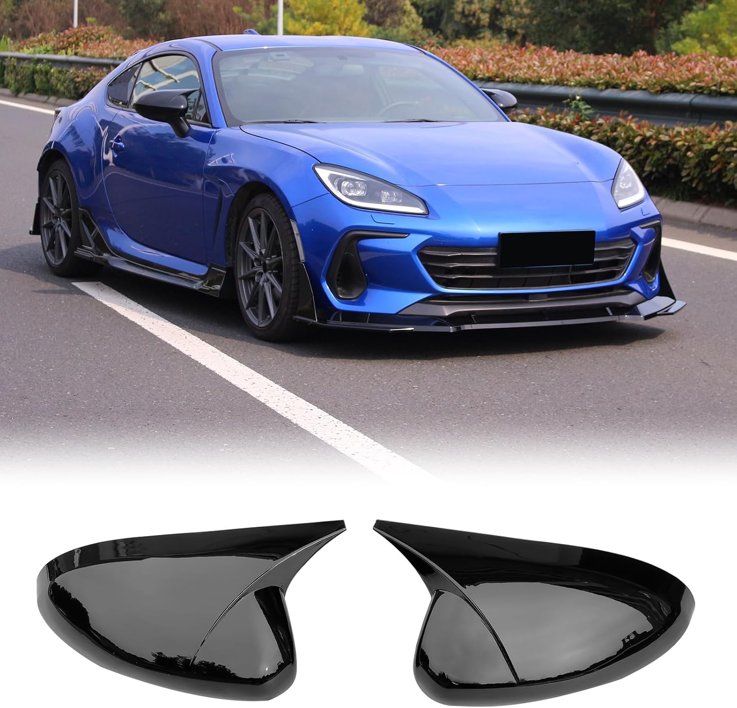 FREEMOTOR802 Rear View Mirror Covers Fits 2022-2025 Subaru BRZ & Toyota GR86, JDM Style Gloss Black ABS Plastic Door Side Mirrors Caps Protectors Trims 2PCS Pair Driver & Passenger Side