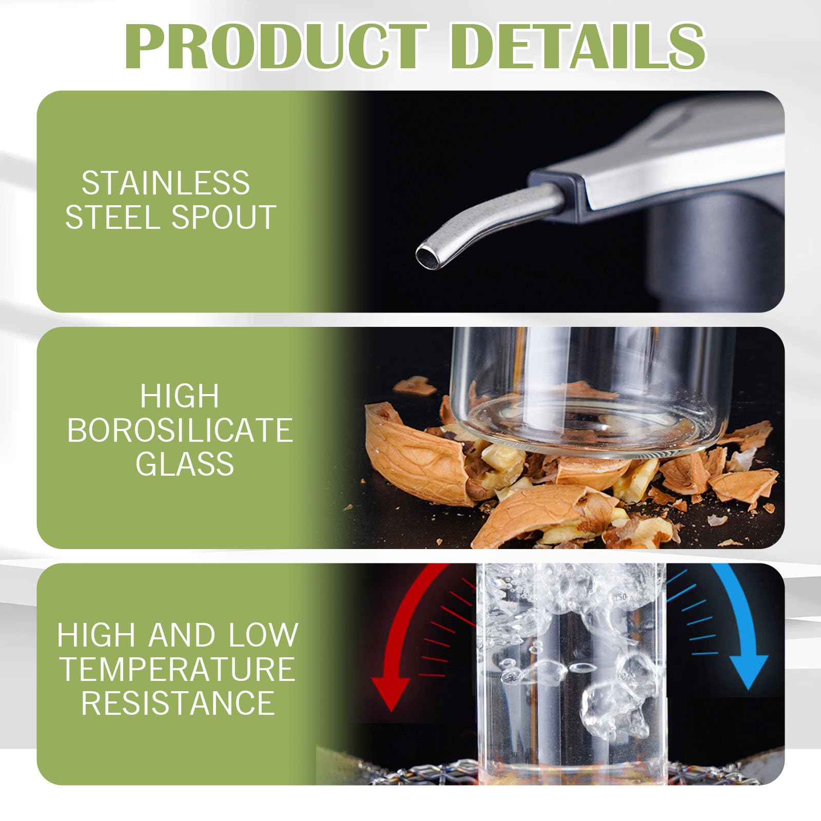 Dispensador de bomba de salsa, dispensador de jarabe de café, cristal de miel, botella de cristal de 500 ml con bombas de acero inoxidable, dispensador de jarabe de café, a prueba de fugas, bombas de