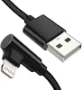 1ft Right Angle Lightning Cable Short, 3 Pack Braided Fast Charging USB to iPhone Charger Cord 90 Degree Compatible with Apple iPhone 13 12 11 Pro Max Xs Xr X 5 6 7 8 Plus SE, iPad Air/Mini
