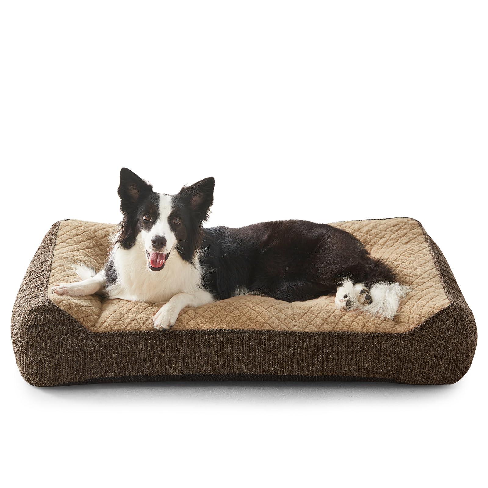JOEJOY Cuccia Cane Interno Taglia Grande, Cuccia per Cani Sfoderabile e Lavabile, Letto per Cani Ortopedica, Cane Antiscivolo in Peluche Sherpa Morbido con Bordi Rialzati, 89 X 64 X 20 cm