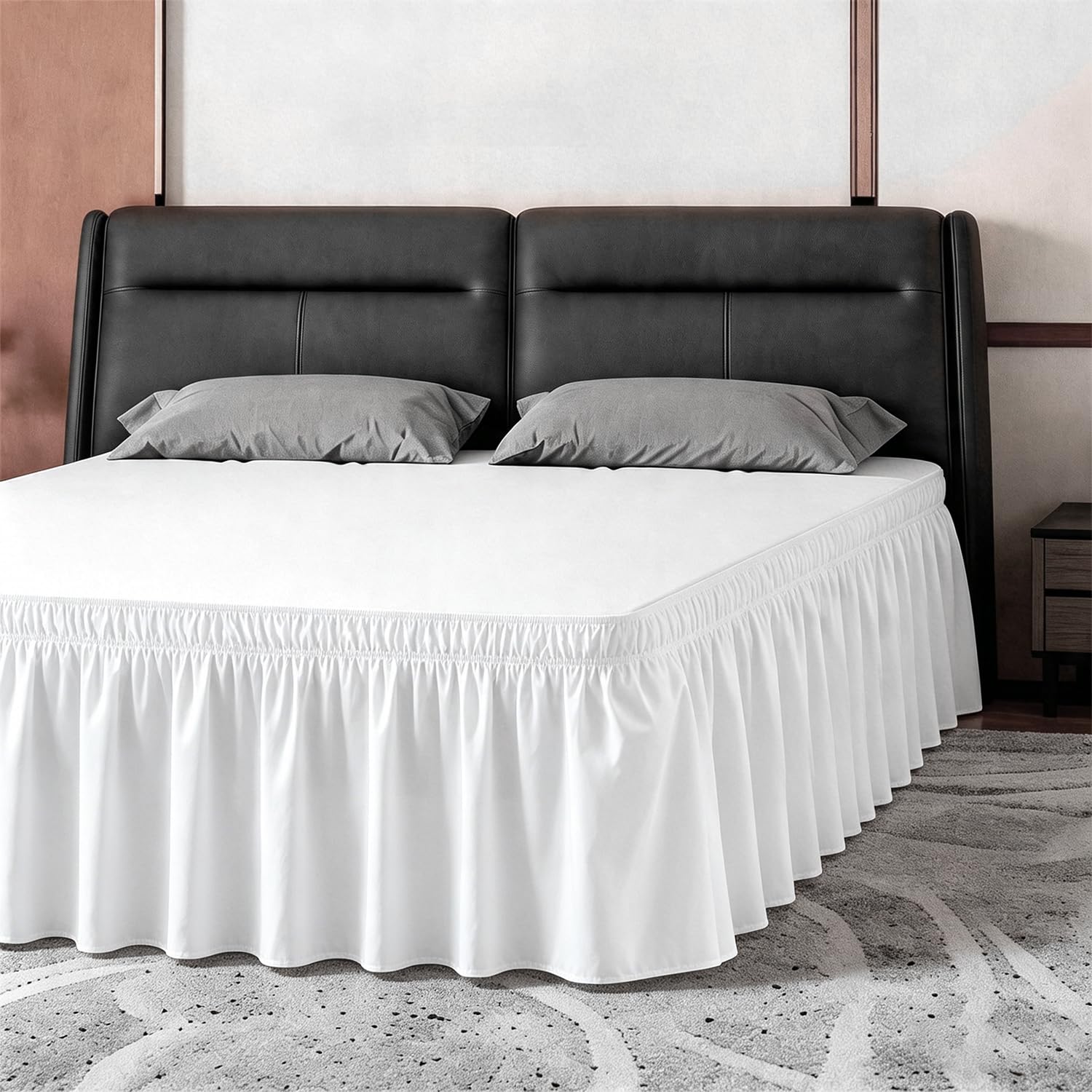 ANARACHON Elastic Wrap Around Bed Skirt