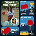 PULSEIT Table Tennis Set with 2 Premium TT Bats, 3 Ping Pong Balls & Carry Case | Indoor Outdoor Ping Pong Racket Kit | High Spin, Speed & Control | for Kids & Adults (Black &Yellow & Orange Ball) gallery image