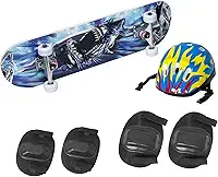Skate Infantil Radical Iniciante 70 CM Tubarão Azul BH Store