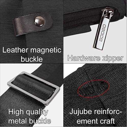 Miniatura 6 de OSOCE Sling Bag Chest Backpack Casual Daypack Black Shoulder Crossbody Lightweight Anti Theft Outdoor Sport Travel Hiking Bag