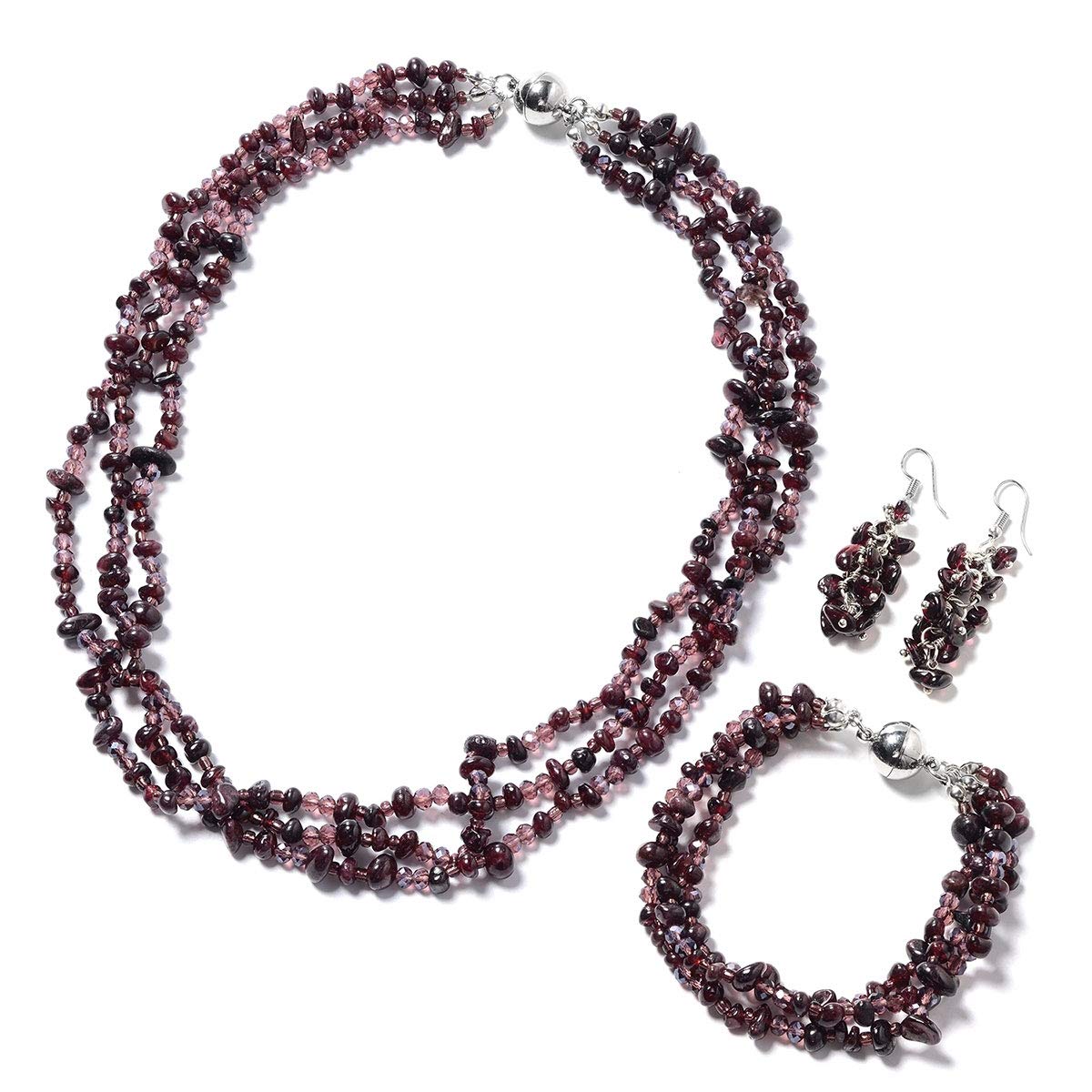 'Shop LC Handmade Chunky Beaded Costume Jewelry Set for Women Seed Bead Statement Necklace Bracelet Earrings 8''-20'' Boho Summer Beach Necklace Set Birthday Gifts for Women'