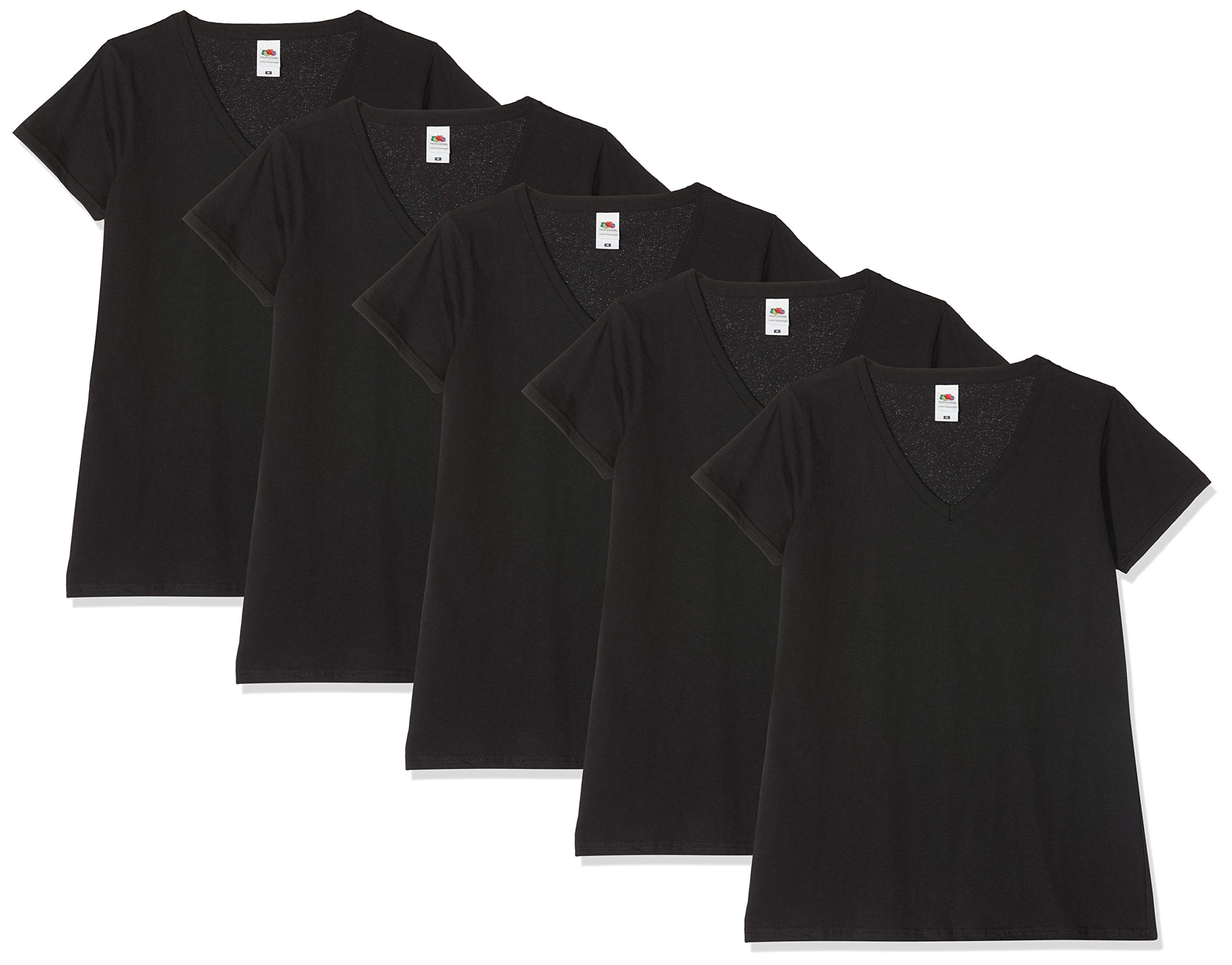 Fruit of the LoomWomen's T-Shirt Lady-fit V-neck Valueweight Tee, 5 Pack