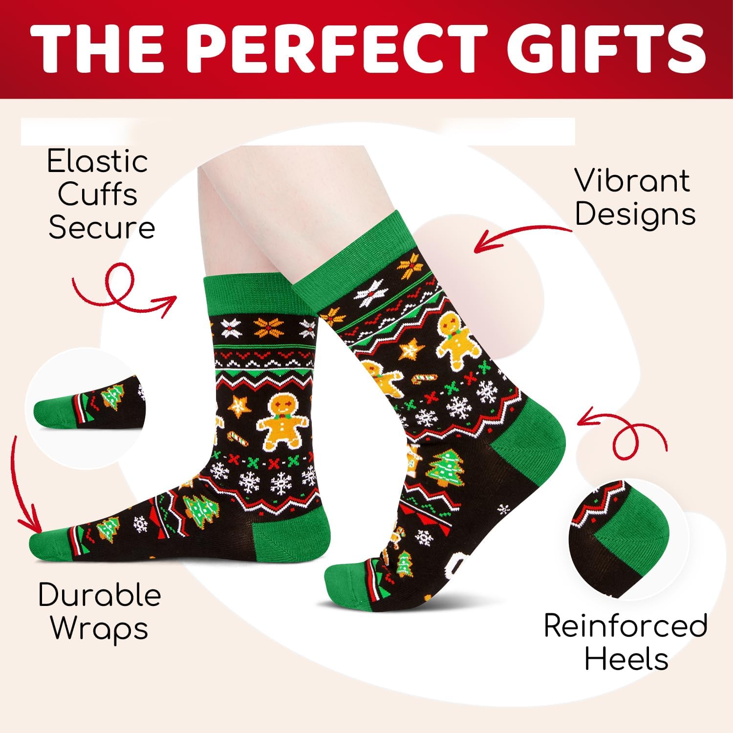 HAPPYPOP Christmas Socks for Women Men - Unisex Xmas Stocking, Holiday Gift Ideas for Teens - Image 5