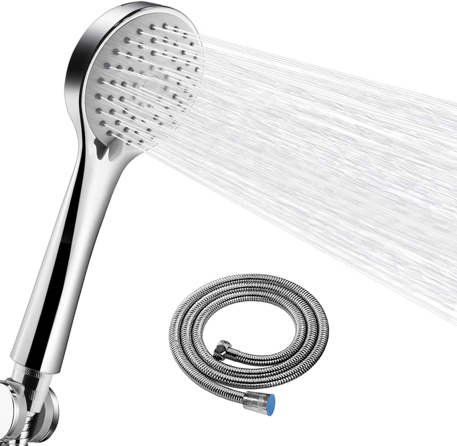Shower Head,High Pressure Boosting Showerhead 3-Function Water Saving Handheld Chrome Shower Head with Hose and Holder Universal Fitting for Bathroom