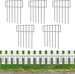 5 Pack Animal Barrier Fence, 13" Lx17 H Garden Fence for Dogs Metal Fence