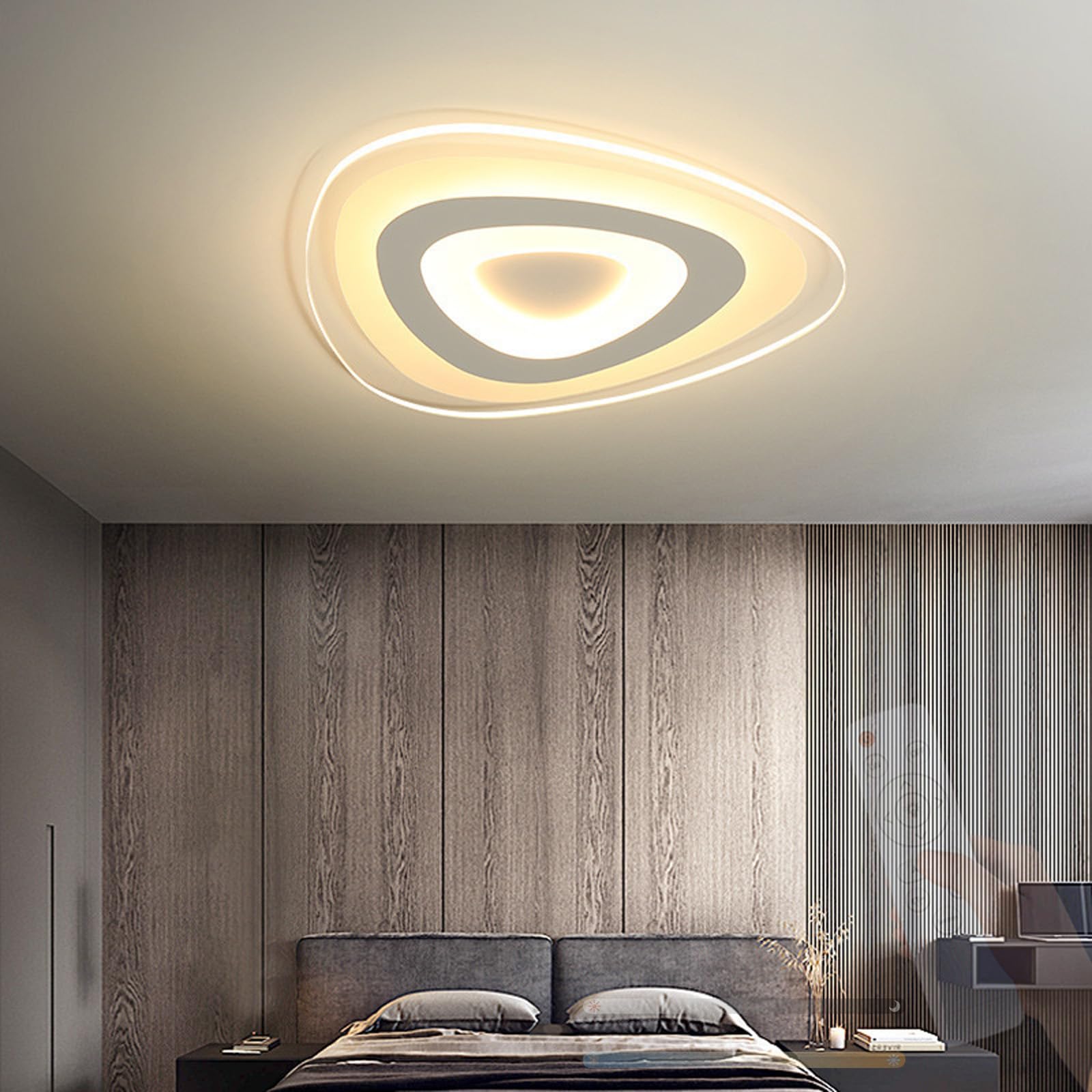 Plafonnier LED dimmable blanc design triangulaire 20cm avec télécommande - 8