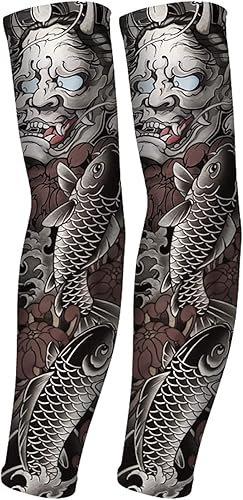 Vista 16 de Aresvns Halloween Makeup Tattoo sleeves, Premium Cooling Arm Sleeves for Men and Women UV Sun Protection Arm Sleeves Guardián
