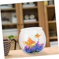 Vista 4 de Angoily Tanque de peces dorado transparente de 7.8 pulgadas, decoración de acuario de plástico transparente para pequeños peces betta, peces