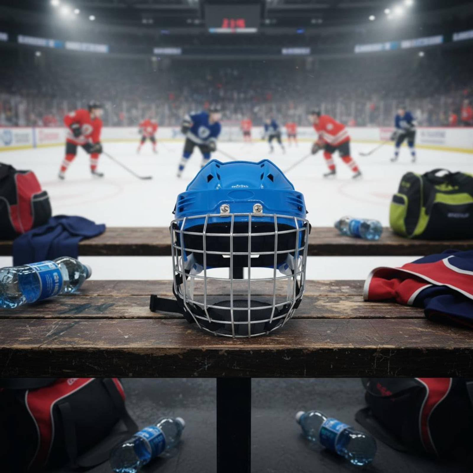 Casco da Hockey con Griglia Massima Protezione Casco con Griglia in Acciaio Regolabile Attrezzatura Sportiva per Ragazzi