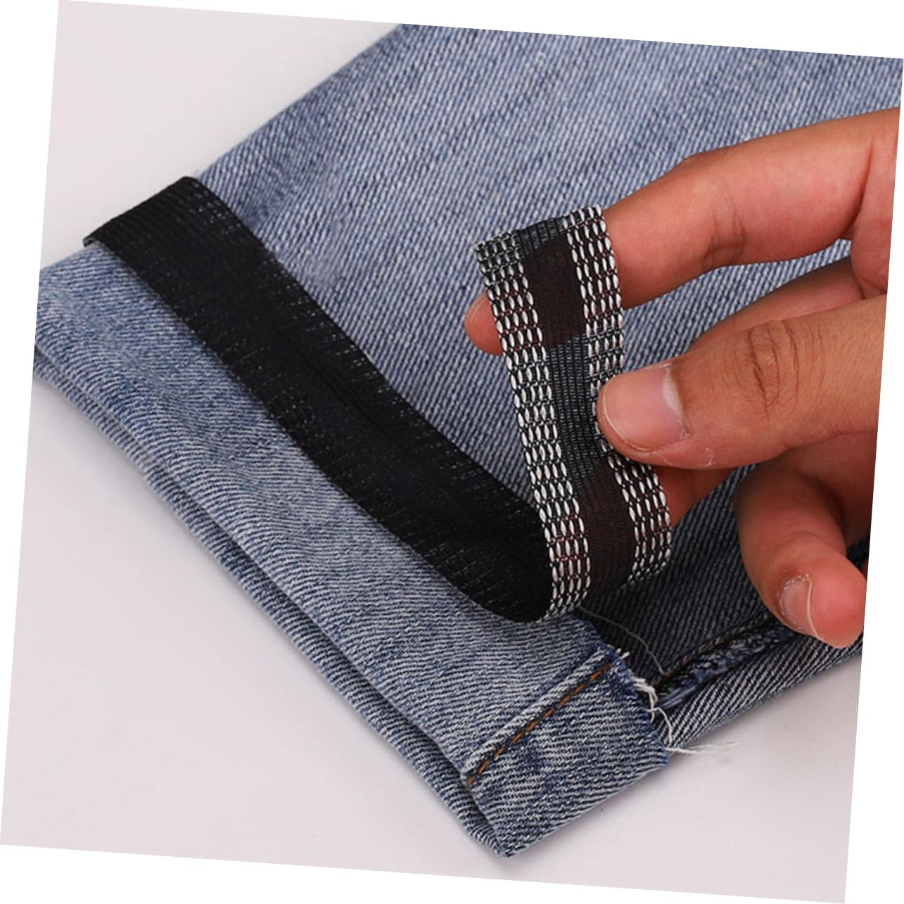 VILLCASE 5 Nastro Termoadesivo Per Orli Di Pantaloni Adesivo Per Riparazioni e Finiture Di Abbigliamento Facile Da Usare Per Jeans e Tessuti