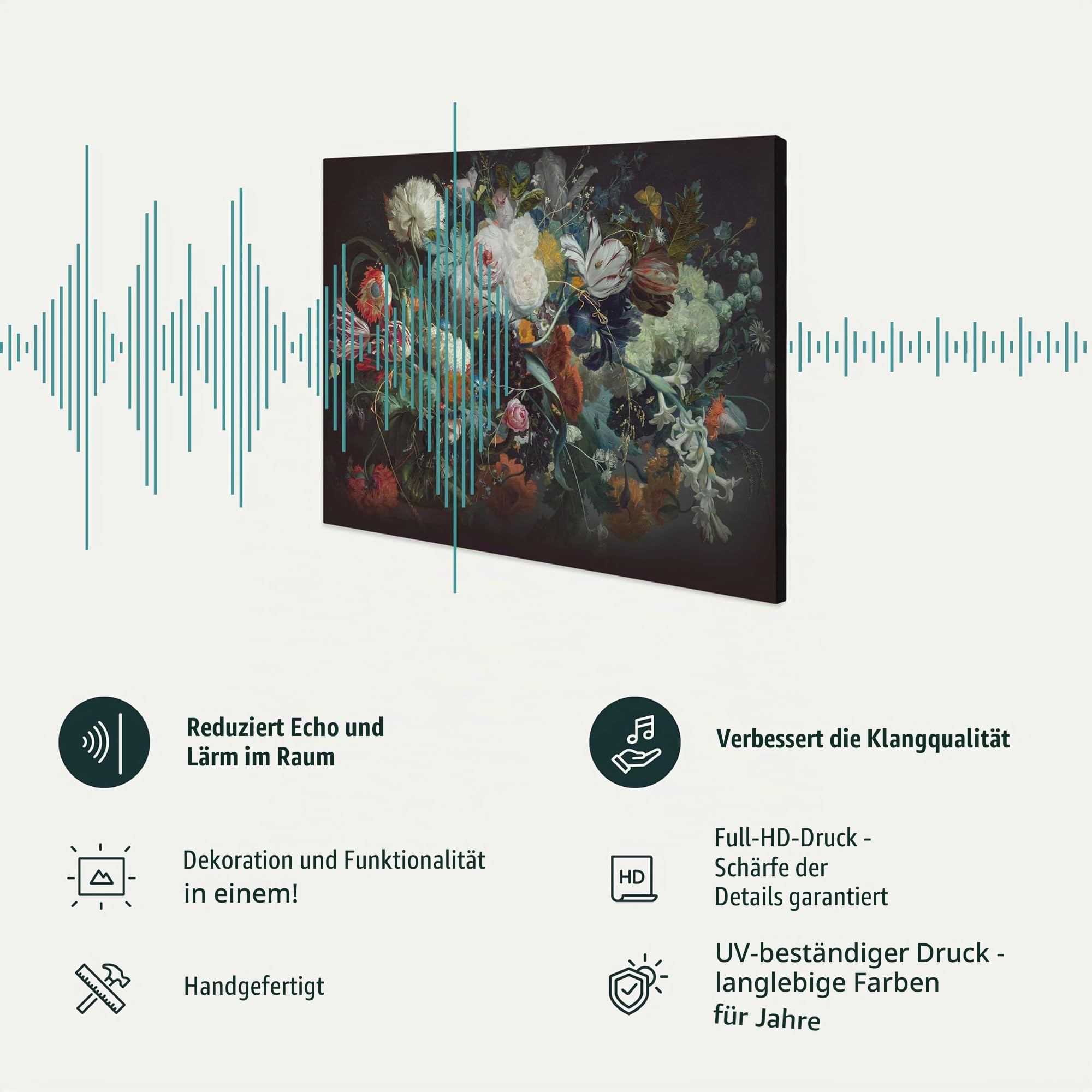 murando - Leinwandbild Set Akustik-Wandbilder 3er, 180x90 cm, 3-teilig | Hochwertige Leinwand, sofort aufhängbar, ideal fürs Wohn- oder Schlafzimmer, wasserfest und lichtecht, langlebig, stilvoll