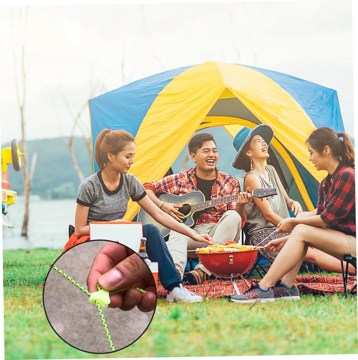 Toddmomy Triangle Rope Buckle Tent Rope Adjuster for Camping Hiking Outdoor Activities Lightweight Portable