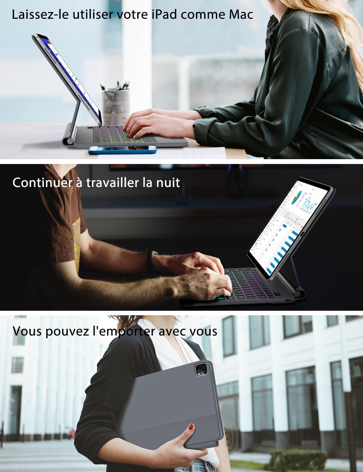 Clavier Magique Bluetooth Avec Trackpad Pour IPad 10e Génération & IPad A16 11" (2025) - Noir
