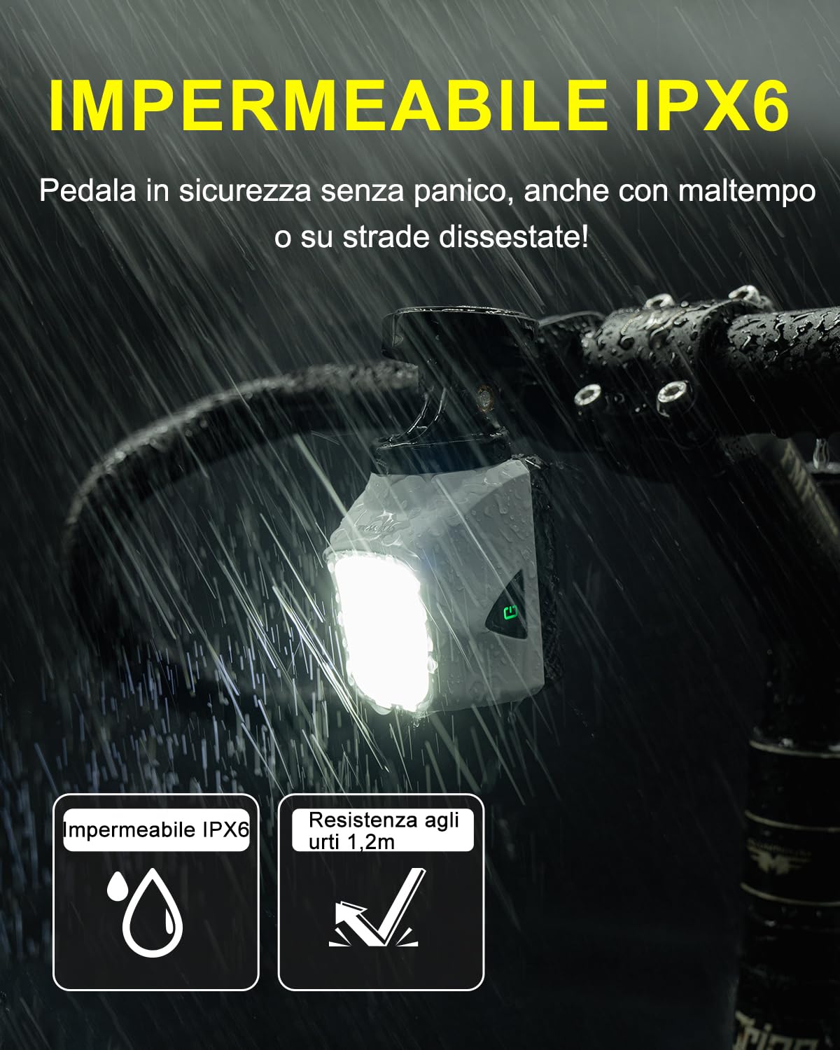 towild DL1700 Luce Anteriore per Bicicletta con Telecomando,Luci Bici da 1700 Lumen con Doppia Sorgente Luminosa a Fuoco e a Fascio Largo,Faro per Bicicletta Ricaricabile da 4000mAh