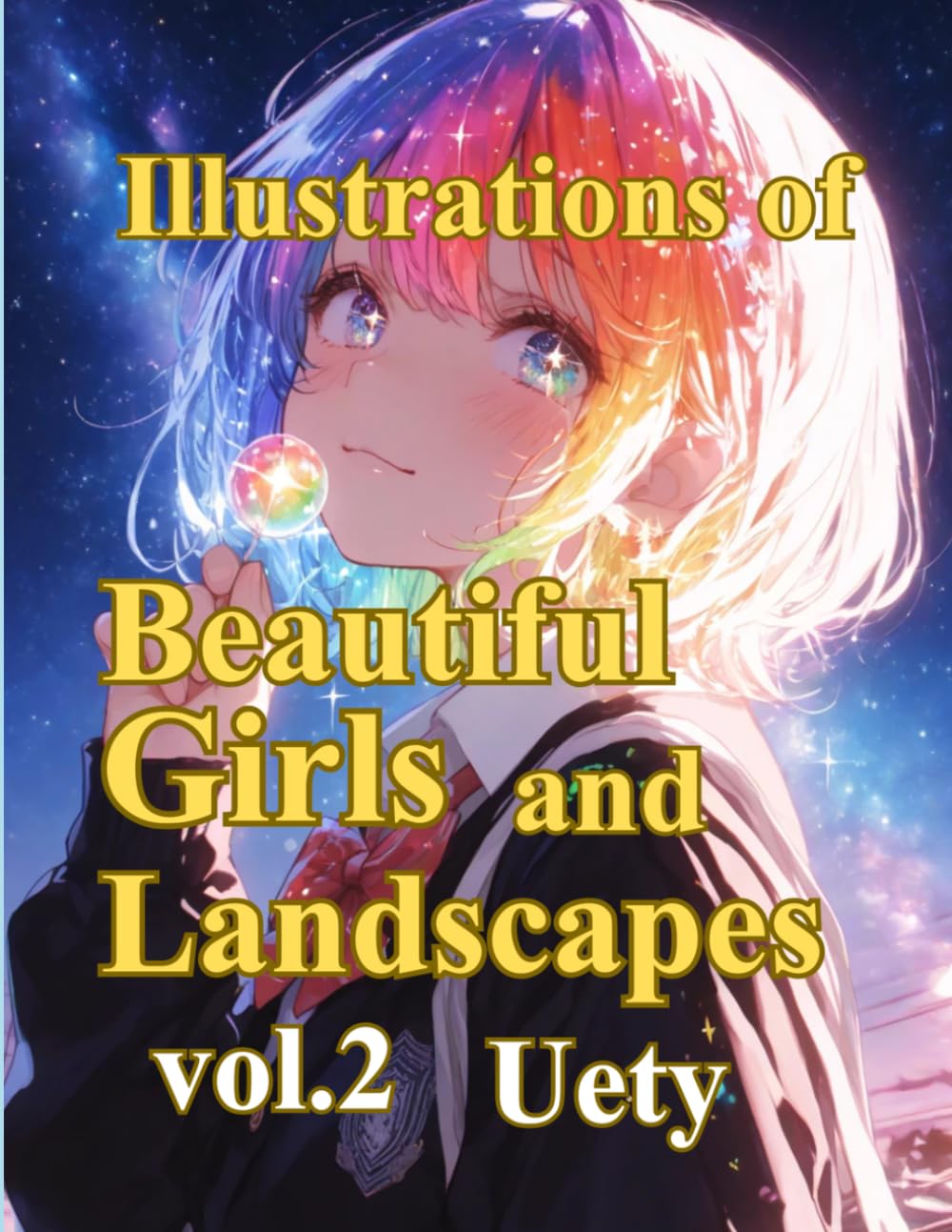 Illustrations of Beautiful Girls and Landscapes: Stellar Dreams & Urban Shores: 100 Masterpieces of Anime Girls, Celestial Skies, and Sun-Drenched Summer Memories