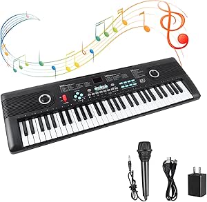 61 keys keyboard piano, Electronic Digital Piano with Built-In Speaker Microphone