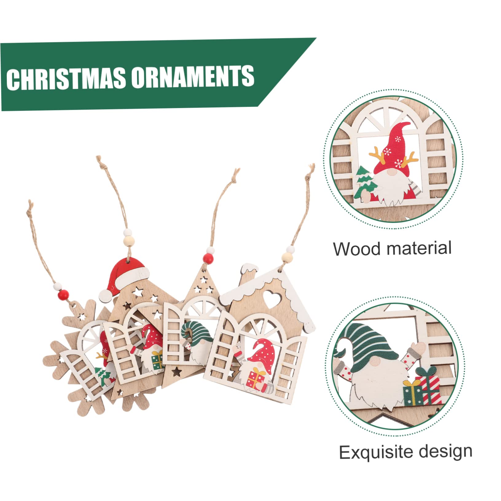 Ciieeo 16 STK Weihnachtsschmuck Christbaumschmuck Zum Aufhängen Weihnachtsbauernhaus Rustikale Verzierungen Hängende Dekoration Für Weihnachten Hängende Weihnachtsverzierung Hölzern