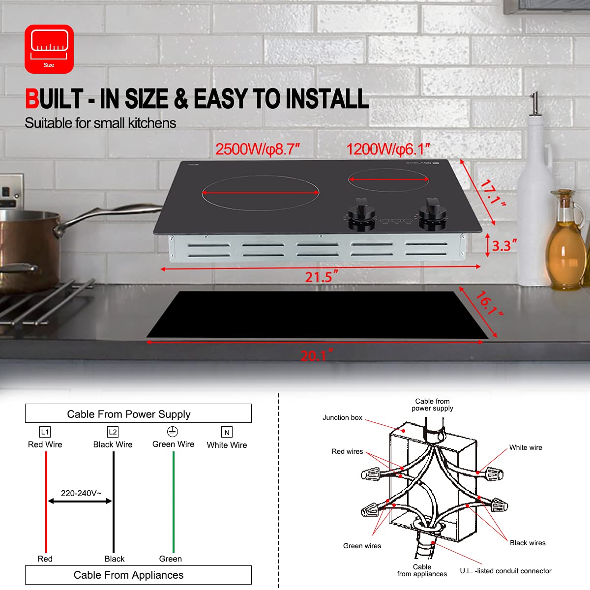 Buy 21 Inch Electric Cooktop, GASLAND Chef Professional Built in