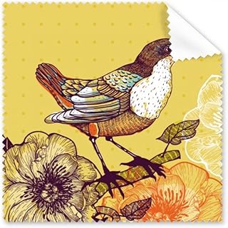 Sketching Lovely Bird Flowers Cleaning Cloth Phone Screen Glasses Cleaner 5pcs