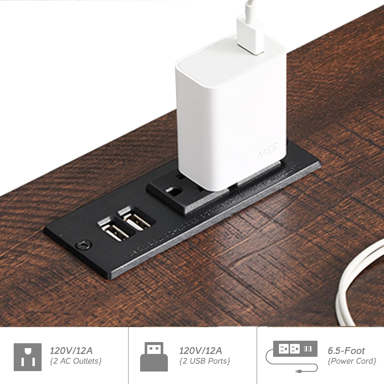 Close-up of the charging station on the WAMPAT End Table