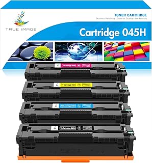 TRUE IMAGE Compatible 045 045H Toner Cartridge Replacement for Canon 045 045H MF634Cdw Toner for Canon Color ImageCLASS MF634Cdw MF632Cdw LBP612Cdw MF632 LBP612 Ink Printer (B/C/Y/M, 4-Pack)