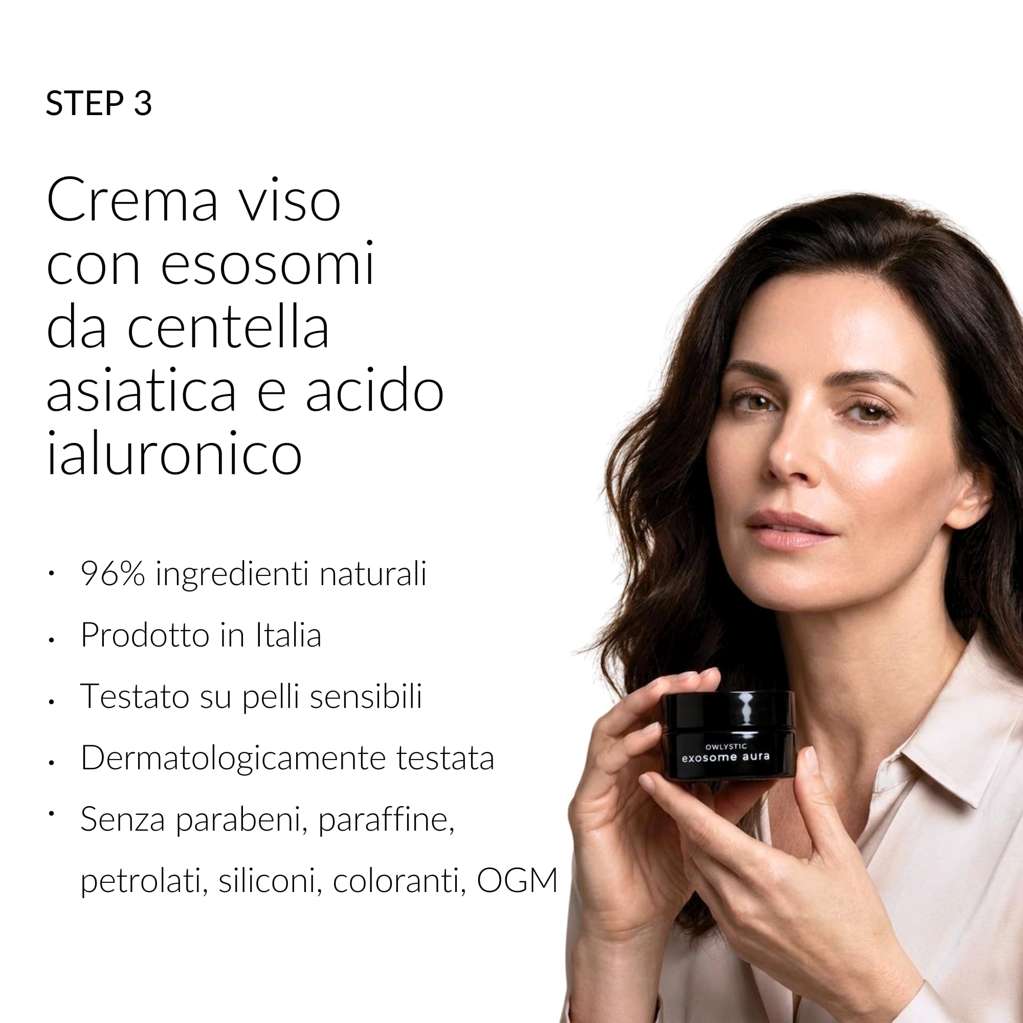 Owlystic Rituale Exosome Aura con Esosomi da Centella Asiatica, Siero + Contorno Occhi e Labbra + Crema, Trattamento Pro-Age Rigenerante, Acido Ialuronico, Tutti i Tipi di Pelle
