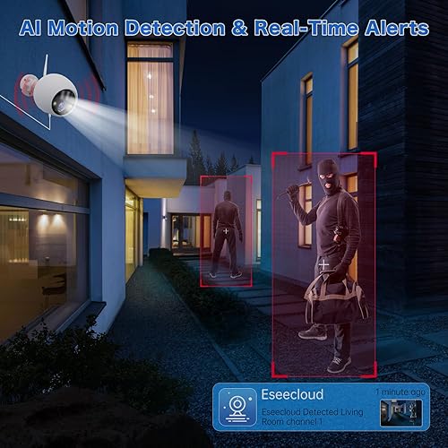 Miniatura 4 de Noahcam Cámaras de seguridad inalámbricas para exteriores con panel solar, cámara de seguridad alimentada por batería solar HD de 4MP para red