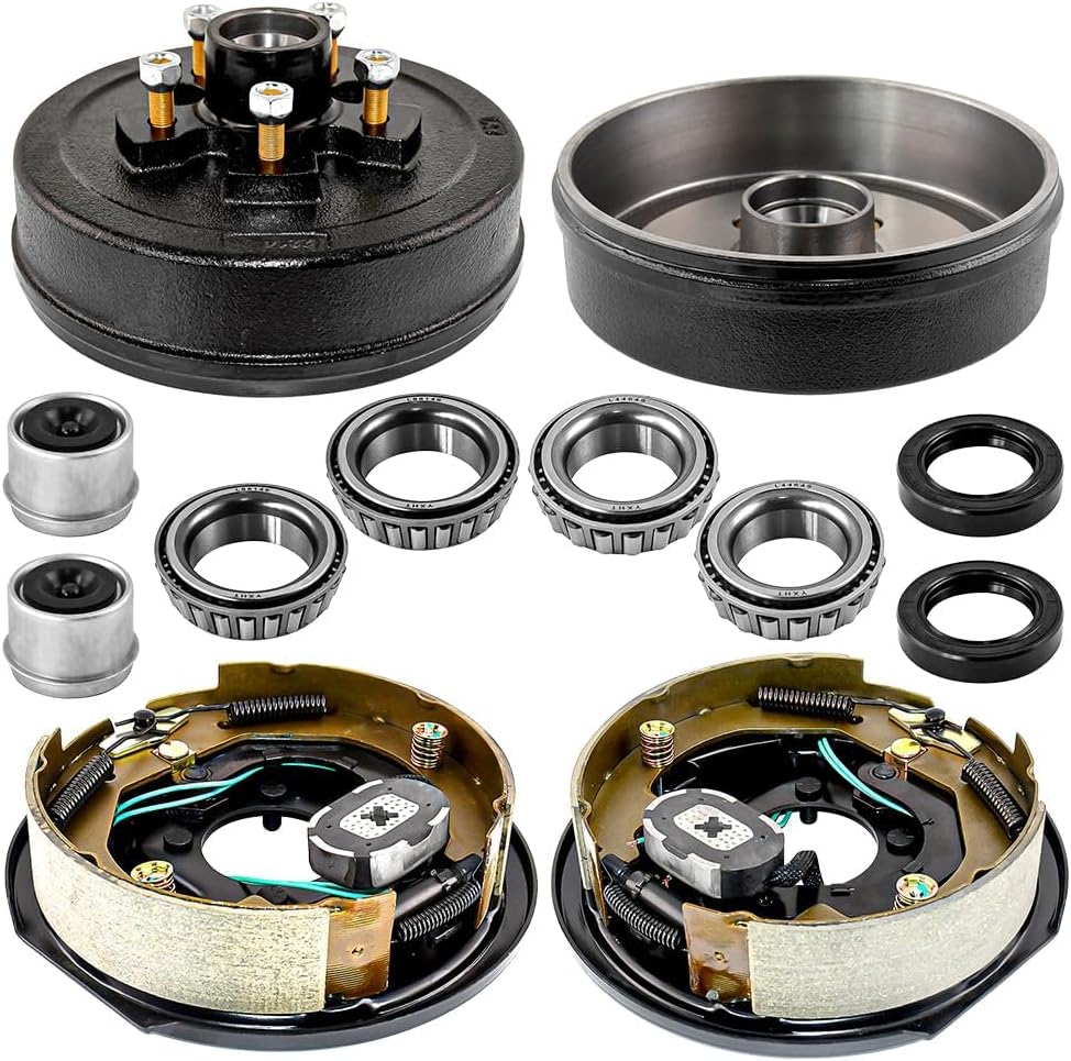 Trailer Hub Drum Kits 5 on 4.5" B.C. with 10" x 2-1/4" Electric Brakes 3500 lb trailer brake kits Heavy Duty electric trailer brake kit