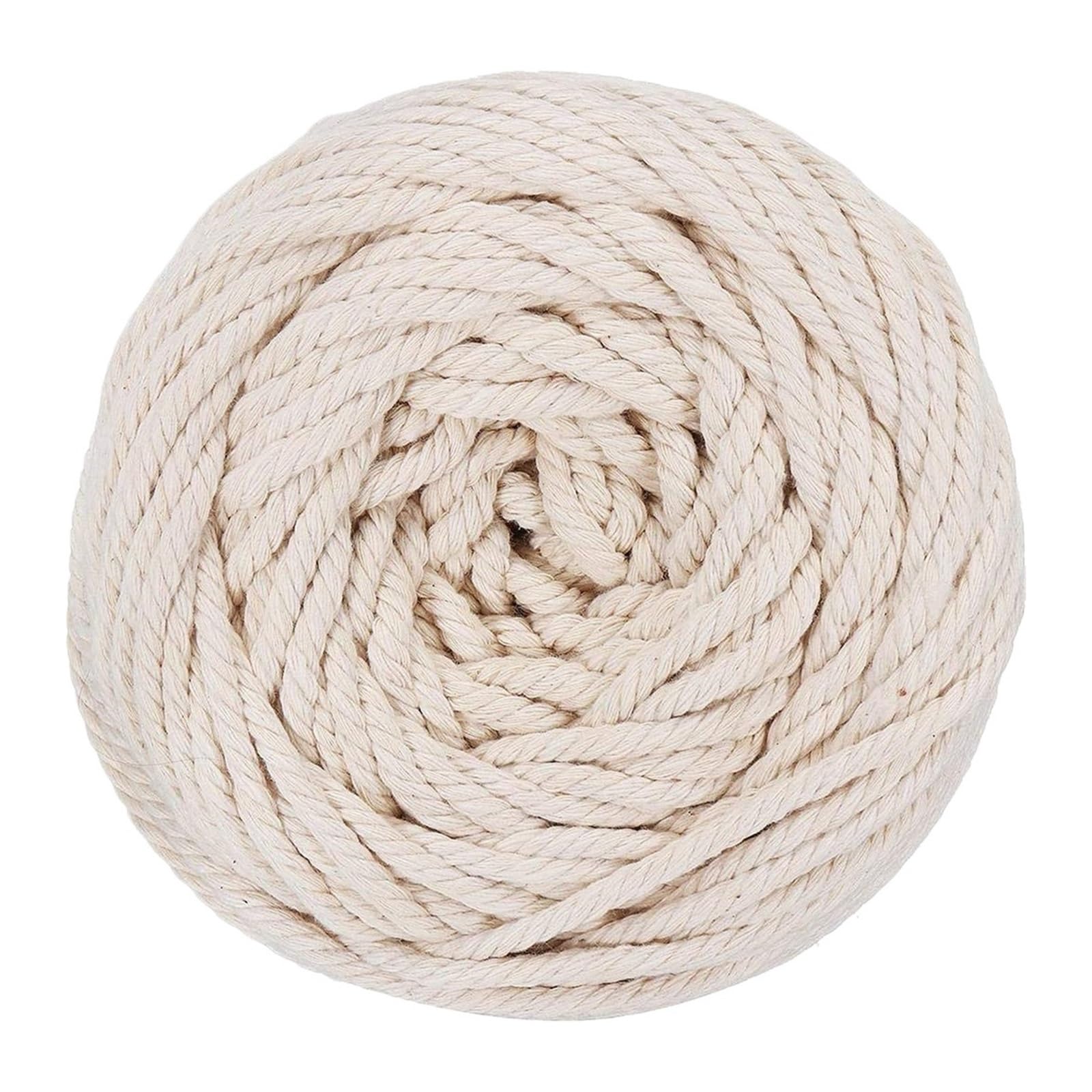 Cotton Twine String, Cotton Twisted Rope 1-10mm Macrame Cord DIY Craft Plant Hangers Christmas Wedding Decor(2mm 100meter)