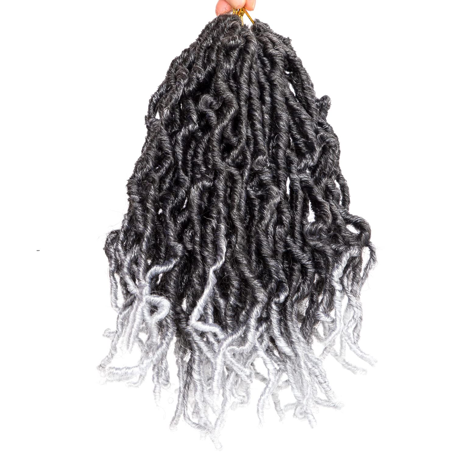Moli Moli 10 Inch Nu Faux Locs Crochet Hair 6 Packs Short New Faux Locs For Women (Black)