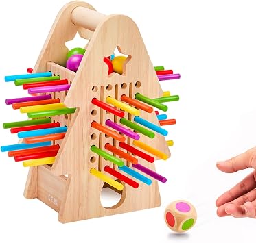 Wooden Dice Game for Kids 3-8, Montessori Educational Toy