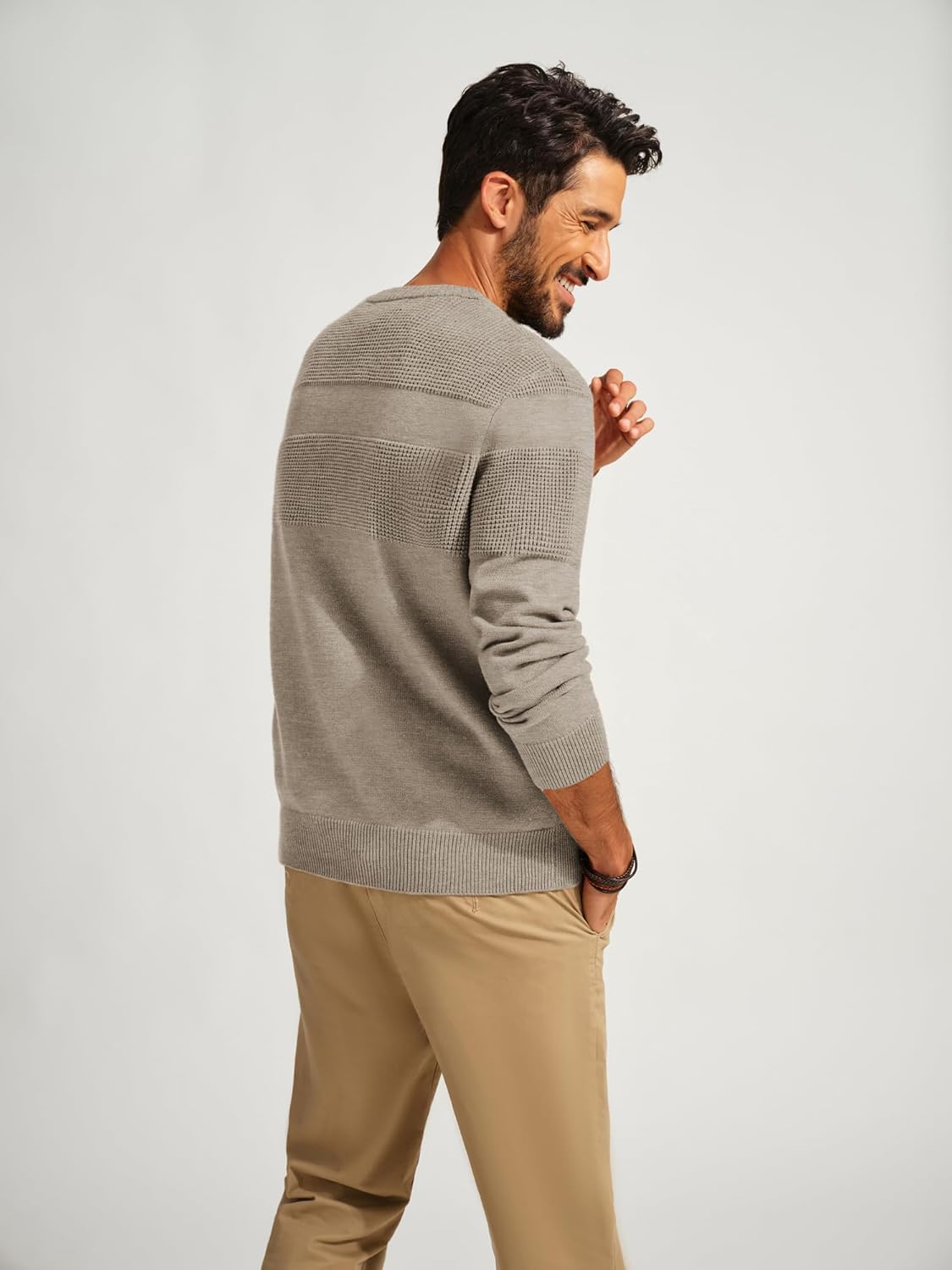 PJ PAUL JONES Mens Sweater Casual Crew Neck Pullover Textured Knit Sweaters - Image 2