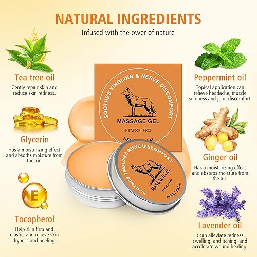 Miniatura 3 de tardiy Therawolf Neuro Balm, bálsamo para aliviar los nervios para neuropatía, cuidado de las articulaciones a base de hierbas naturales, crema