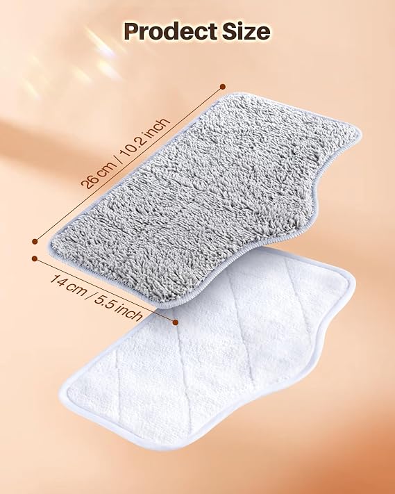 ScrubWiz 6 Pack Replacement Steam Mop Pads, Washable and Reusable, 2 Material Types Accessories Compatible With Steamer Mop