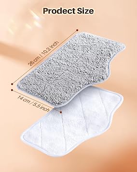 ScrubWiz 6 Pack Replacement Steam Mop Pads, Washable and Reusable, 2 Material Types Accessories Compatible With Steamer Mop
