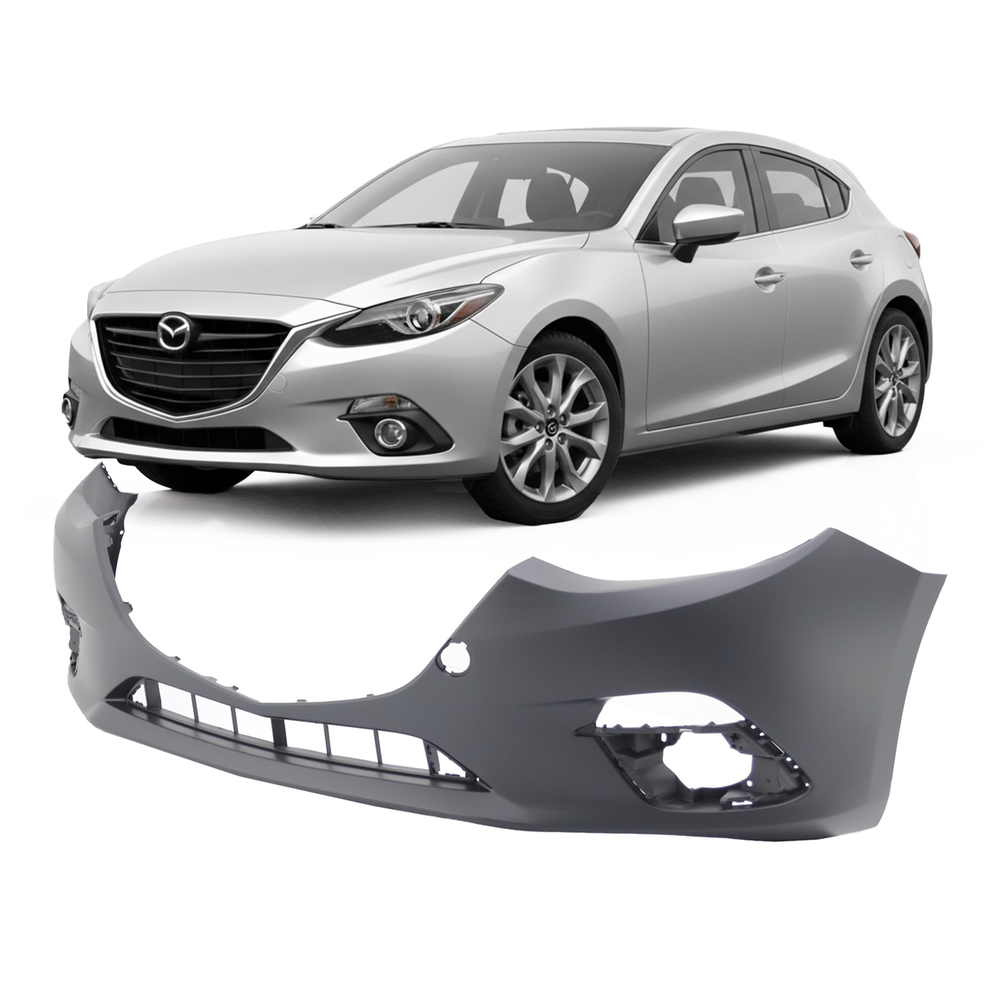 FitParts Compatible with Mazda 3 2014–2016 Front Bumper Cover